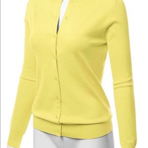 Bright, versatile yellow cardigan